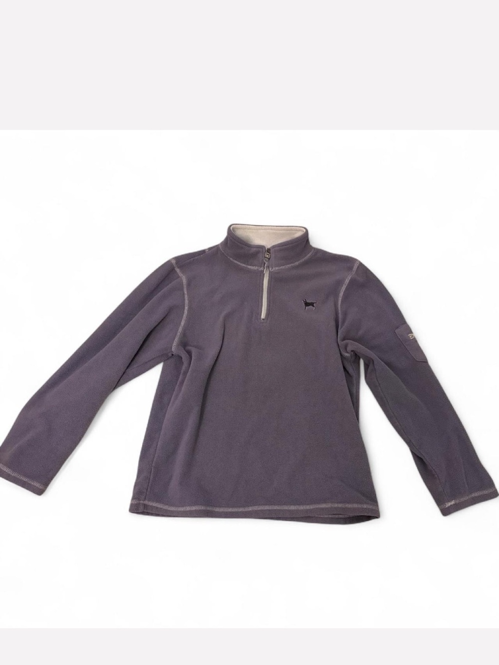 The Black Dog Kids Long-Sleeve Quarter-Zip Pullover - light purple preppy